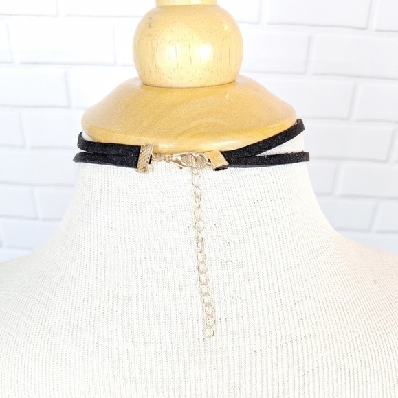 Double Faux Suede Blue Marquise Rhinestone… - Picture 3 of 3